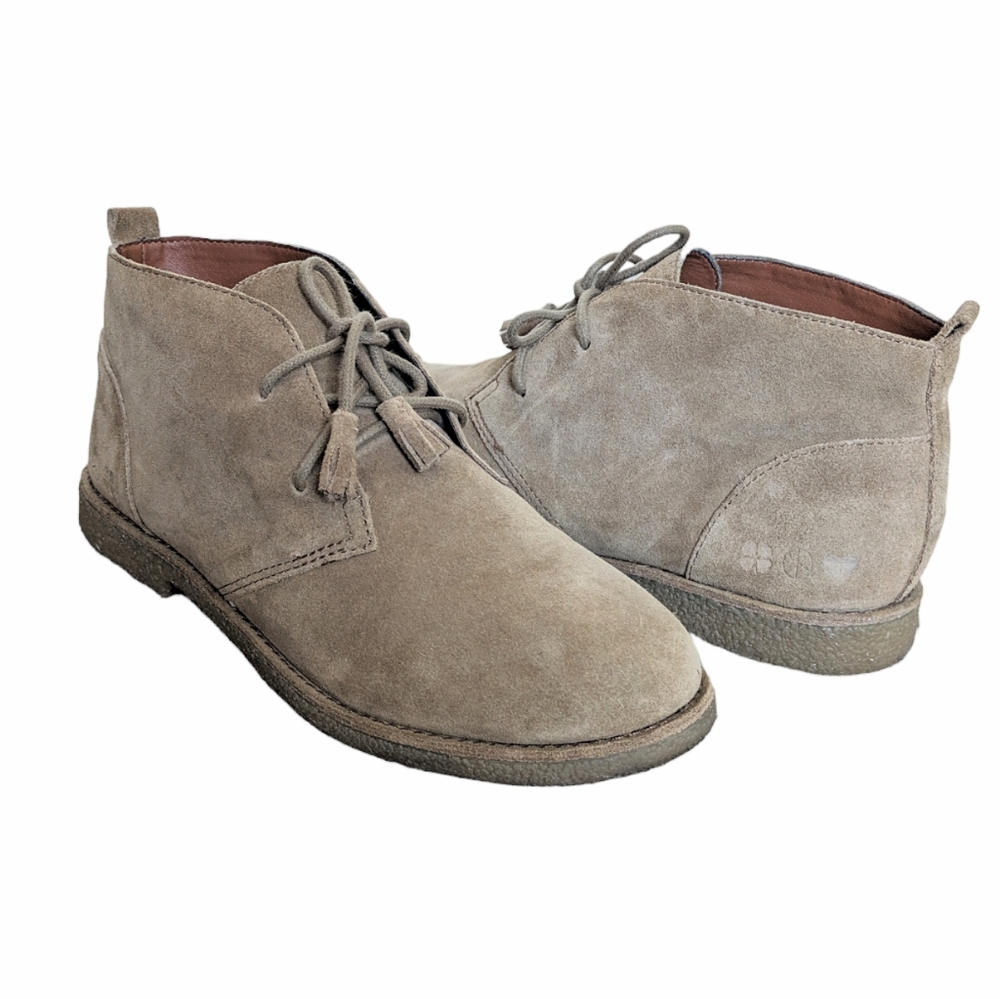 Lucky Brand Chukka Boots EBERLINE Womens Size 7 1/2 Brown Leather Suede Hippie